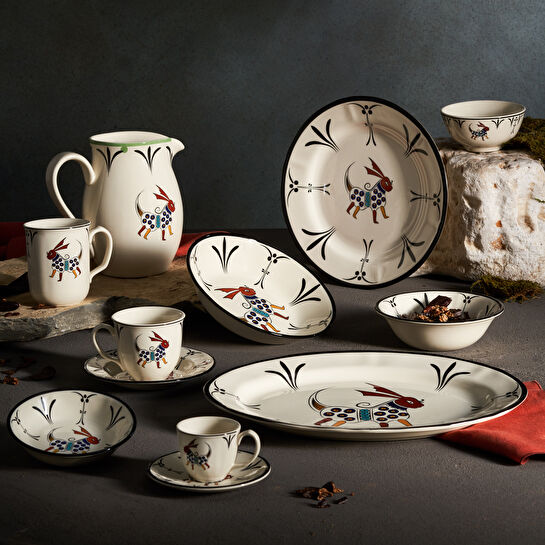 Karaca Paye Selçuklu Serisi Keçili Porselen Servis Tabağı 26 cm