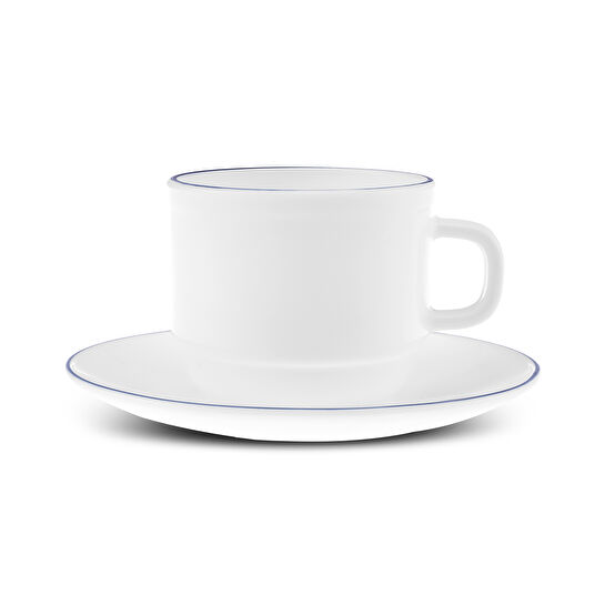 Karaca Milano Opal Cam Blue Rim Tek Kişilik Çay Fincan Seti