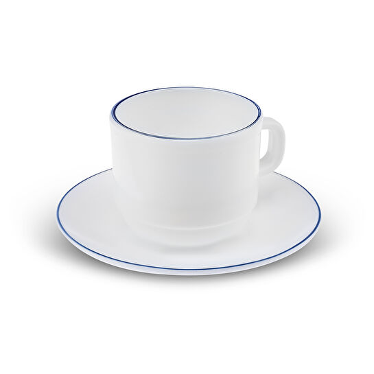 Karaca Milano Opal Cam Blue Rim Tek Kişilik Çay Fincan Seti
