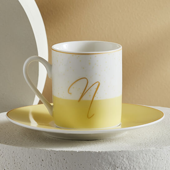 Karaca N Harfli Tek Kişilik Porselen Kahve Fincanı 100 ml