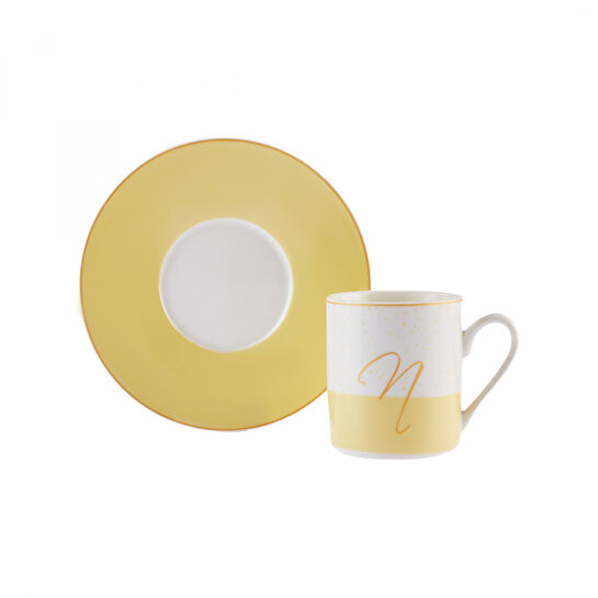 Karaca N Harfli Tek Kişilik Porselen Kahve Fincanı 100 ml