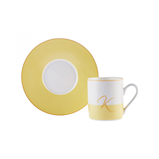 Karaca K Harfli Tek Kişilik Porselen Kahve Fincanı 100 ml