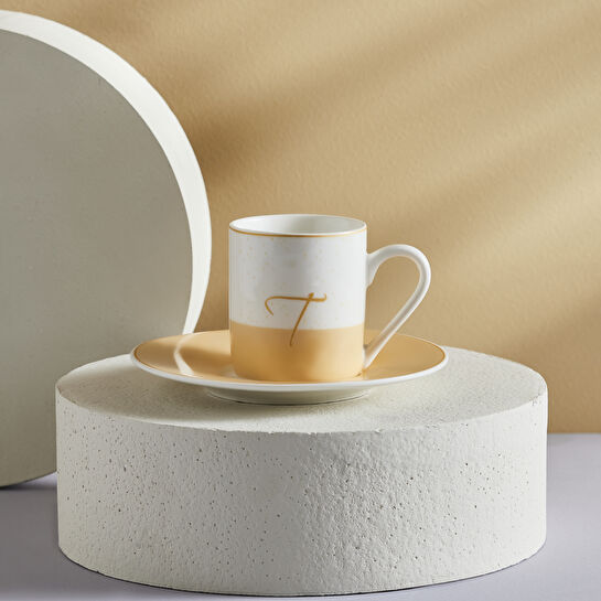 Karaca T Harfli Tek Kişilik Porselen Kahve Fincanı 100 ml