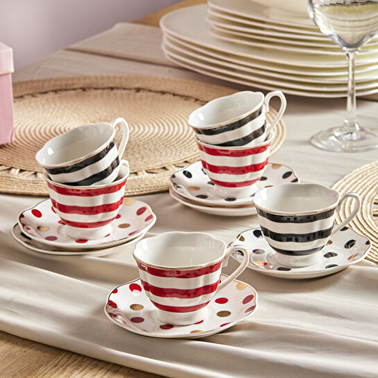 Karaca Jazz 6 Kişilik Kahve Fincan Takımı 80 ml