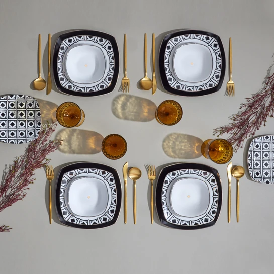 Karaca Monochrome 24 Parça 6 Kişilik Porselen Yemek Takımı