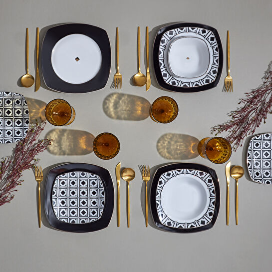 Karaca Monochrome 24 Parça 6 Kişilik Porselen Yemek Takımı
