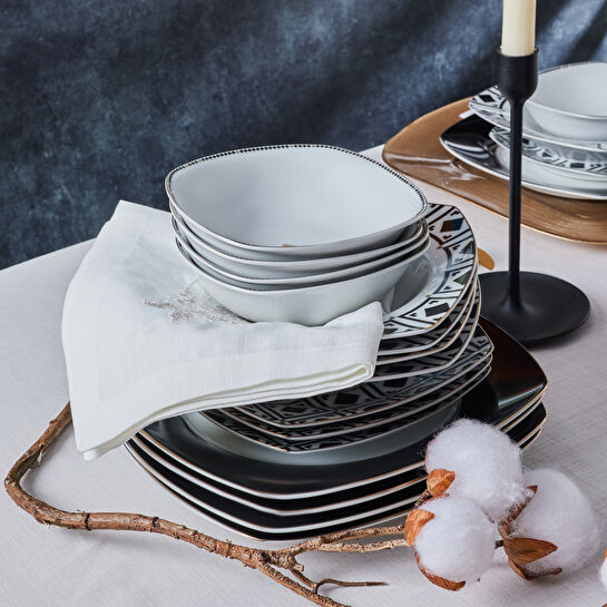 Karaca Monochrome 24 Parça 6 Kişilik Porselen Yemek Takımı