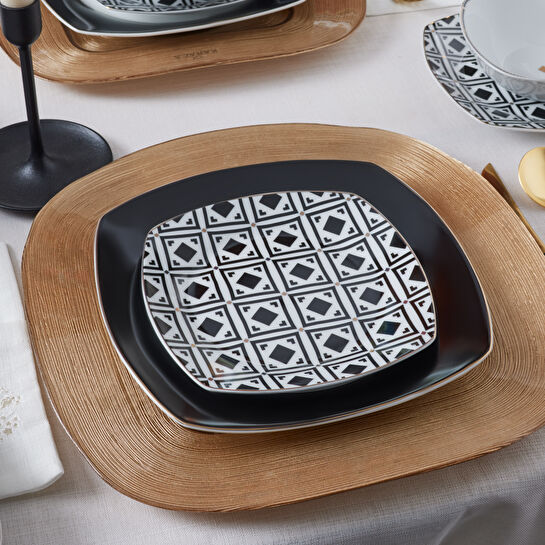 Karaca Monochrome 24 Parça 6 Kişilik Porselen Yemek Takımı