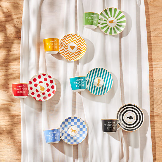 Karaca Şans 6 Kişilik Kahve Fincan Takımı 80 ml