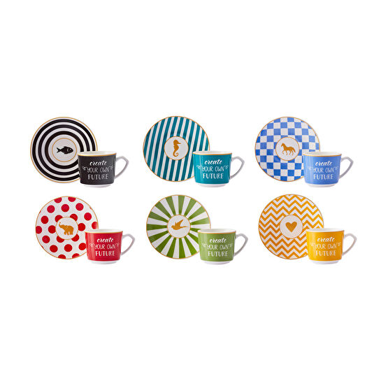 Karaca Şans 6 Kişilik Kahve Fincan Takımı 80 ml