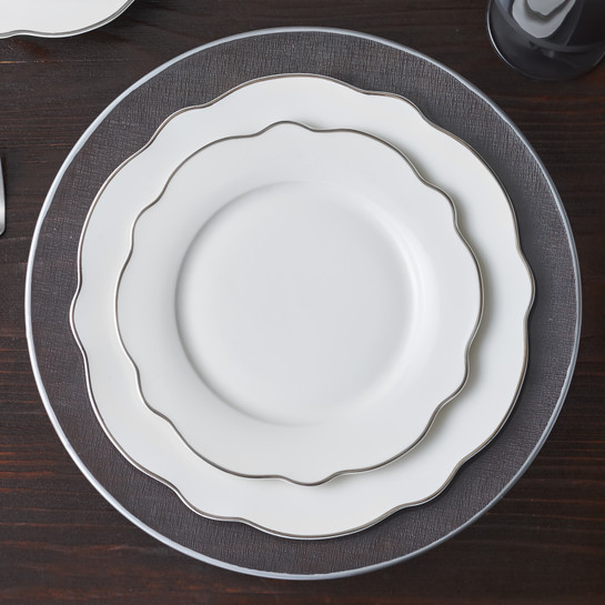 Karaca Daisy Platinum Wave Shape 24 Parça 6 Kişilik Porselen Yemek Takımı