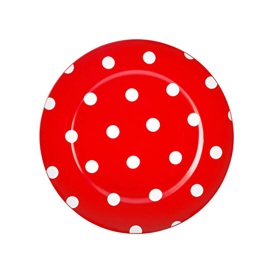 Karaca Polka Dot Kırmızı Porselen Pasta Tabağı 19 cm