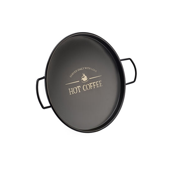 Karaca Daily Yuvarlak Siyah Tepsi 24 cm