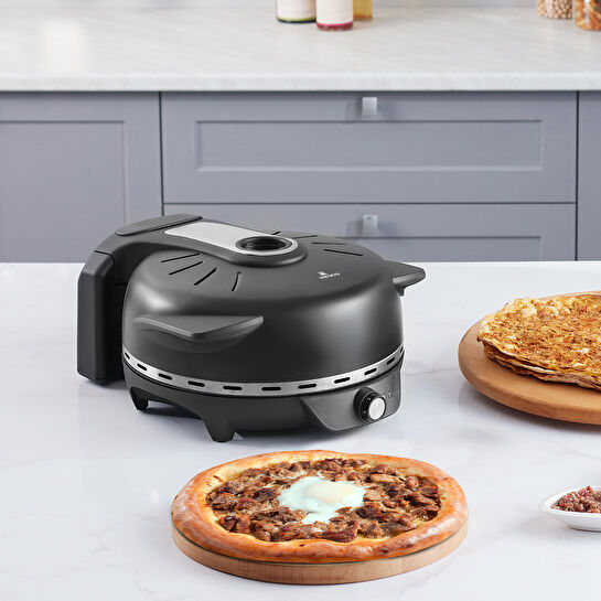 Karaca Gastro 10 in 1 Pizza Lahmacun ve Tandır Ekmeği Makinesi Biodiamond Matte Black