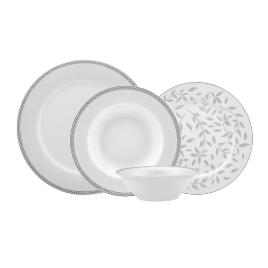 Karaca Roseanne Porselen  24 Parça 6 Kişilik Yemek Takımı Platinium 