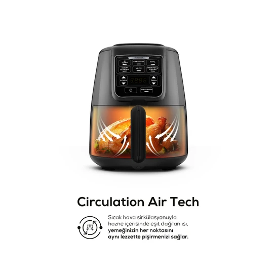 Karaca Air Pro Cook XL 2 in 1 Airfryer Black Shine