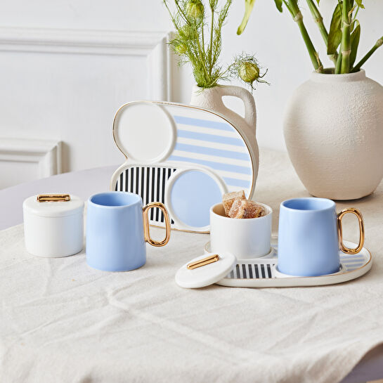 Karaca Jules Mavi 2 Kişilik Kahve Sunum Seti 80 ml