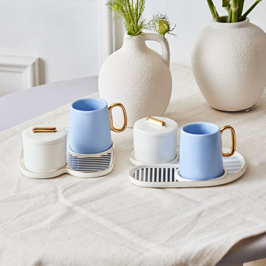 Karaca Jules Mavi 2 Kişilik Kahve Sunum Seti 80 ml