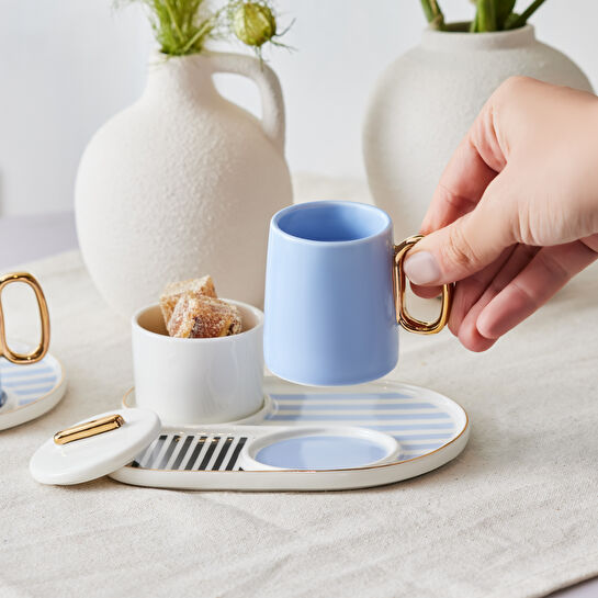 Karaca Jules Mavi 2 Kişilik Kahve Sunum Seti 80 ml