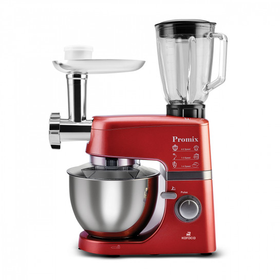 Karaca Promix Mutfak Şefi 1000 W Kıyma Çekme/Sucuk-Sosis/İçli Köfte/Smoothie Blender Aparatlı Red