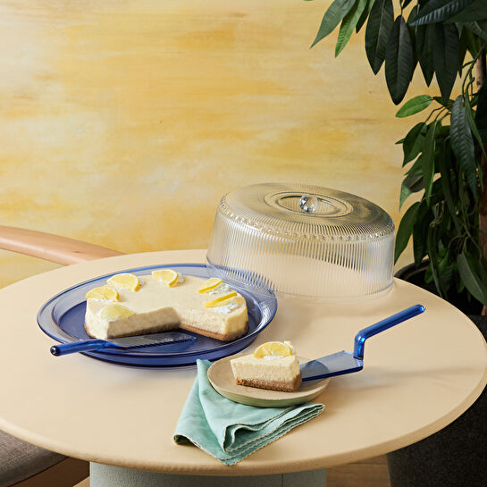 Karaca Kapaklı Mavi 4 Parça Fanus Servis Seti