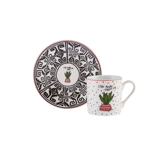 Karaca Kaktüs 6 Kişilik Kahve Fincan Takımı 80 ml