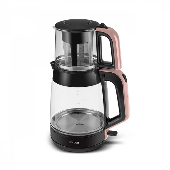 Karaca Glass Tea XL 2in1 Cam Çay Makinesi ve Kettle Rosegold