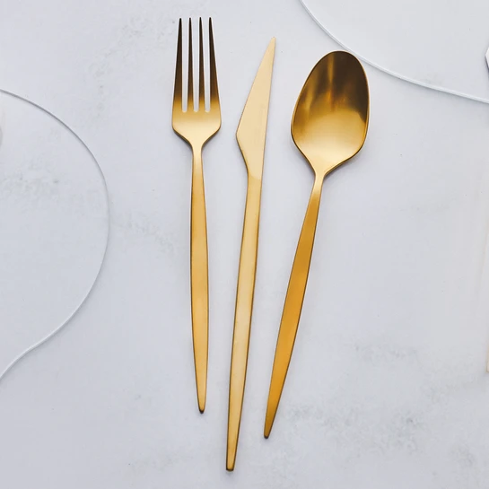 Karaca New Thor Elegance 84 Parça 12 Kişilik Kutulu Çatal Kaşık Bıçak Takımı Mat Gold 