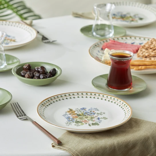 Karaca Foliage 25 Parça 6 Kişilik Porselen Kahvaltı/Servis Takımı