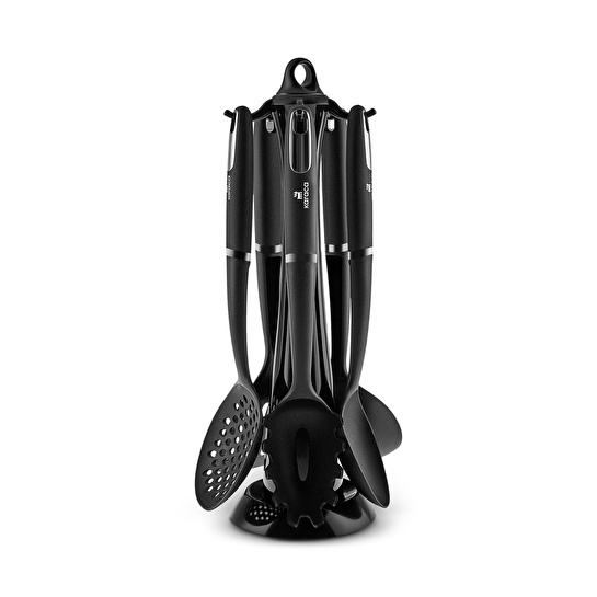 KARACA MATE BLACK 6 PARÇA STANDLI SERVİS SETİ