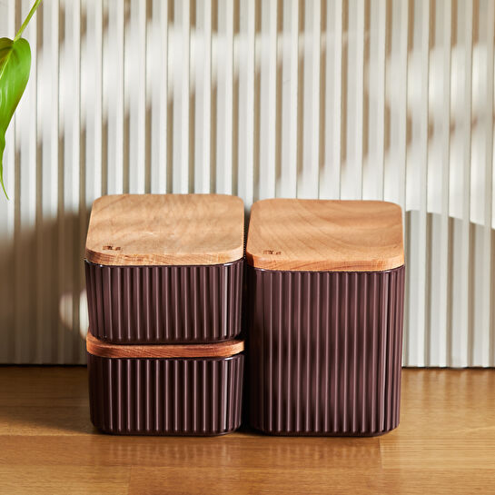 Karaca Massimo 3'lü Saklama Kabı Seti Mürdüm