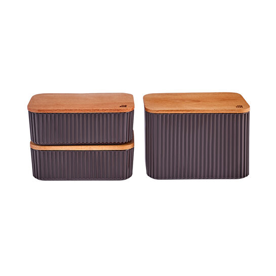 Karaca Massimo 3'lü Saklama Kabı Seti Mürdüm