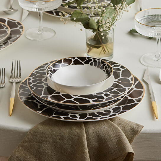 Karaca Kanela New Bone 56 Parça 12 Kişilik Yemek Takımı