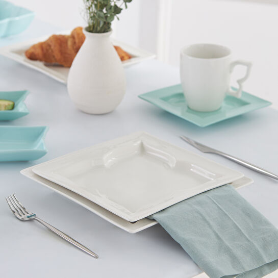 Karaca Winx Porselen 28 Parça 6 Kişilik Kahvaltı/Servis Takımı Yeşil