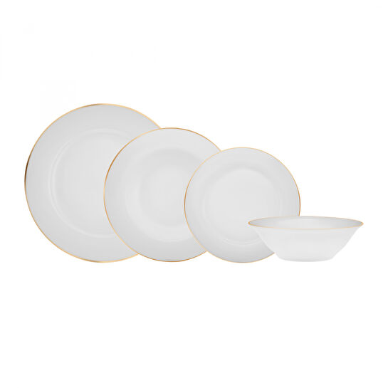 Karaca Finley New Bone 24 Parça 6 Kişilik Yuvarlak Yemek Takımı Gold