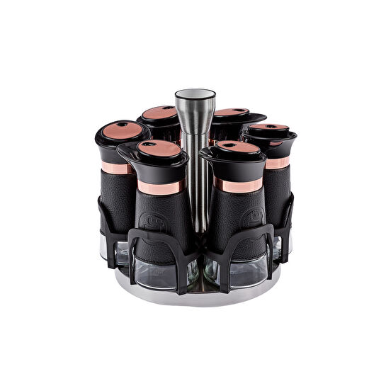 Karaca Latin Deri 6'lı Round Cam Baharat Takımı