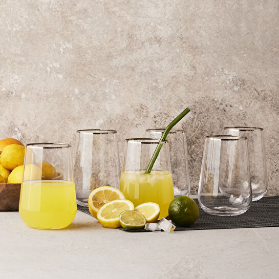 Karaca Merops 6'lı Meşrubat Bardağı Platin 470 ml