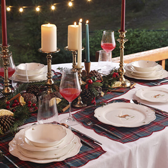 Karaca New Year Yılbaşı Family 24 Parça 6 Kişilik Porselen Yemek Takımı