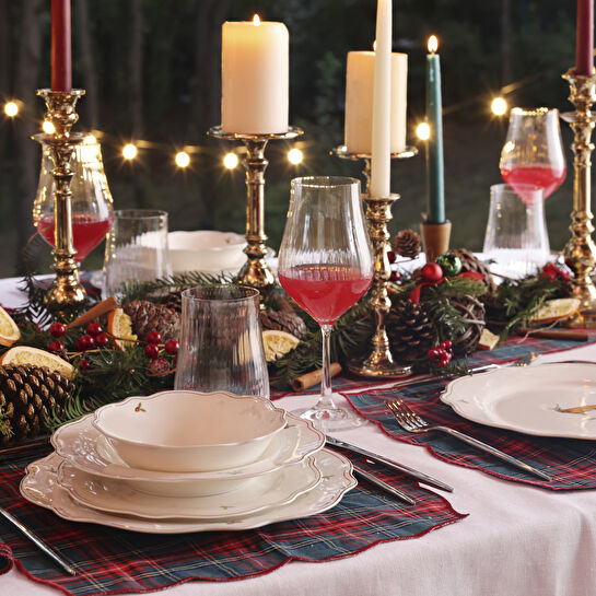 Karaca New Year Yılbaşı Family 24 Parça 6 Kişilik Porselen Yemek Takımı