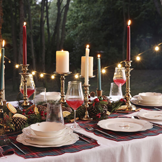 Karaca New Year Yılbaşı Family 24 Parça 6 Kişilik Porselen Yemek Takımı