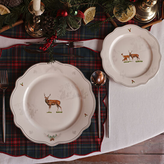 Karaca New Year Yılbaşı Family 24 Parça 6 Kişilik Porselen Yemek Takımı