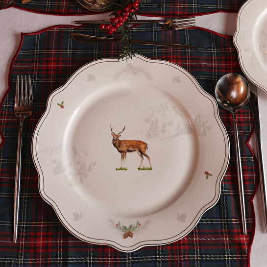 Karaca New Year Yılbaşı Family 24 Parça 6 Kişilik Porselen Yemek Takımı