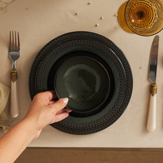 Karaca Başak Reaktif Stoneware 24 Parça 6 Kişilik Yemek Takımı