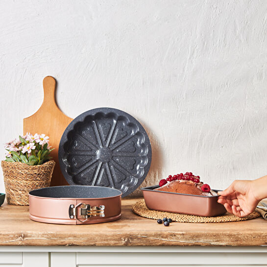 Karaca Teemo New 3 Parça Kek Kalıbı Seti Rosegold