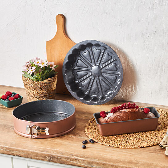 Karaca Teemo New 3 Parça Kek Kalıbı Seti Rosegold