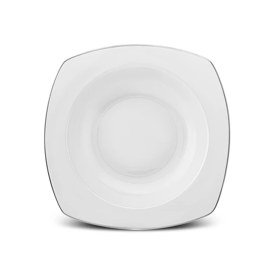 Karaca New Roman Square Shape Porselen 27 Parça 6 Kişilik Yemek Takımı Platinum