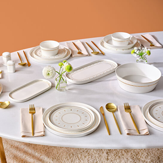 Karaca Streamline Alita New Bone 59 Parça 12 Kişilik Yemek Takımı