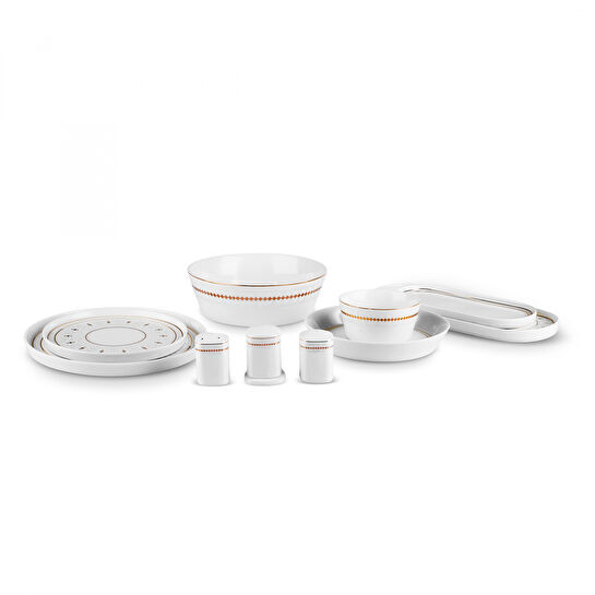 Karaca Streamline Alita New Bone 59 Parça 12 Kişilik Yemek Takımı