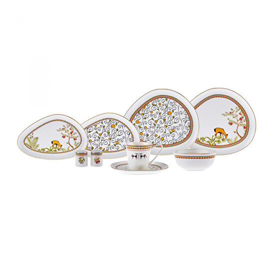 Karaca x Arslantepe Porselen 32 Parça 6 Kişilik Kahvaltı/Servis Takımı