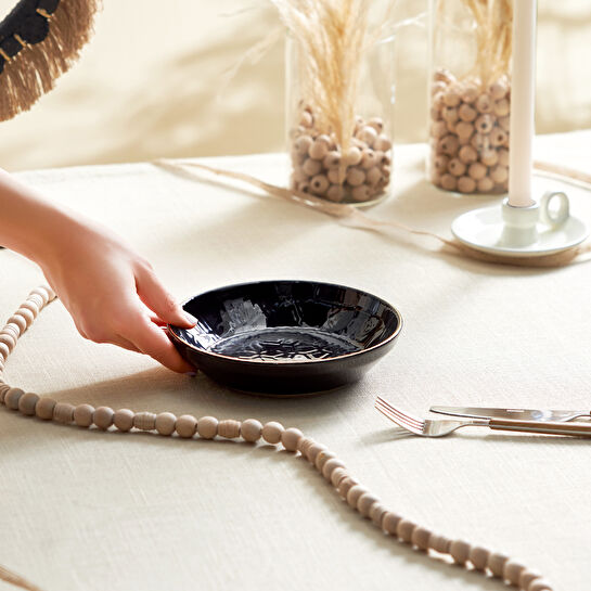 KARACA CALVIN SİYAH ÇUKUR TABAK 18 CM